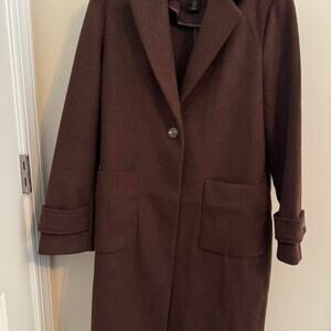 House of Harlow 1960 Brown Wool Blend Longline Coat Size M